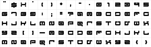 Lost in Future Regular Character Map