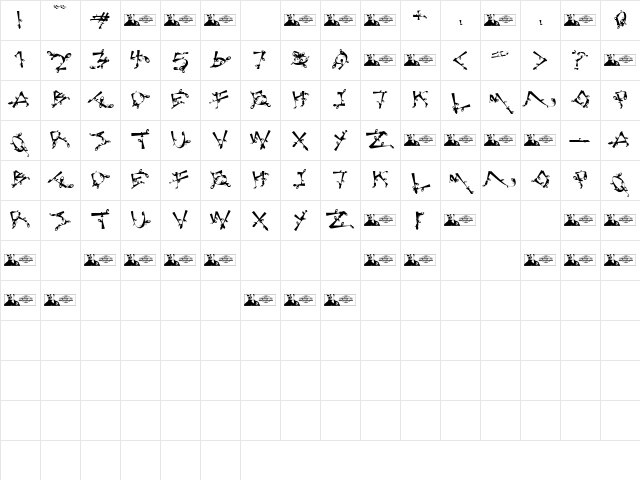 Lost Popnicasiana Regular Character Map