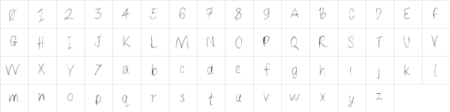 LoulousScribble Medium Character Map