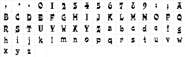 LoungerCondensed Regular Character Map LoungerCondensed Regular Character Map