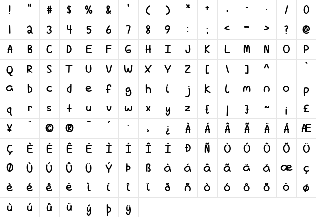 Love Is Complicated Again Bold Character Map