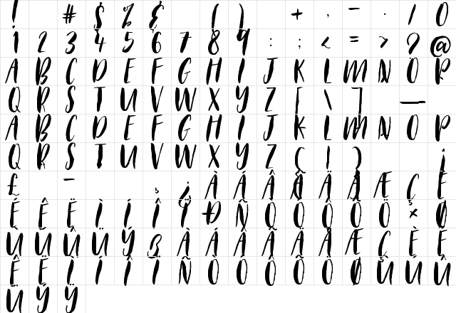 Loving Saskia Caps Regular Character Map Loving Saskia Caps Regular Character Map