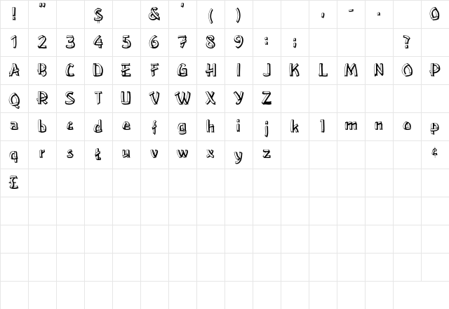 LowerEastSide Regular Character Map