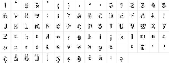 LowerEastSide Regular Character Map