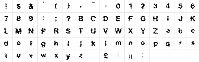 LowWe Regular Character Map