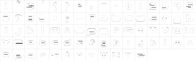 MKUltraOutline Regular Character Map