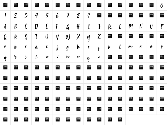 Lucky Turns - Demo Regular Character Map