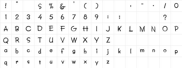 Lumparsky Regular Character Map Lumparsky Regular Character Map