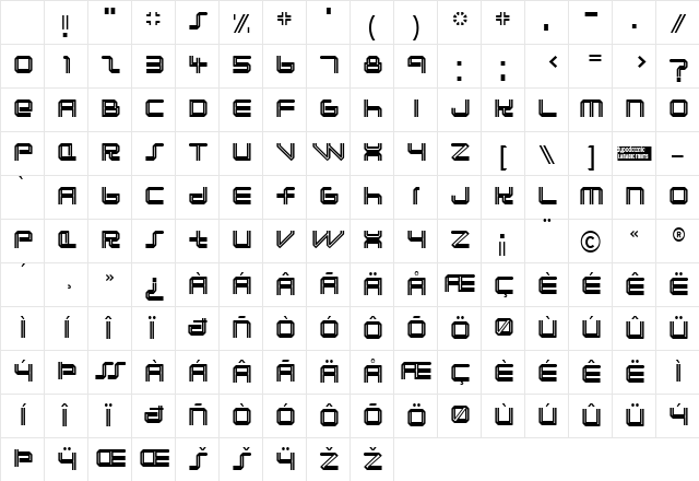 Lunasol Regular Character Map