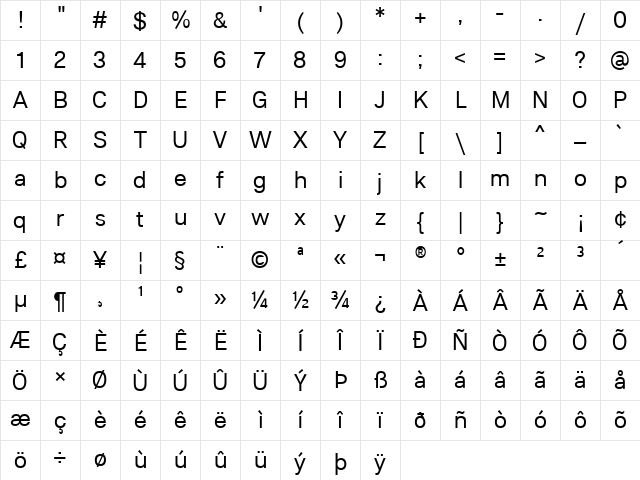 Lunchtype21 Regular Character Map