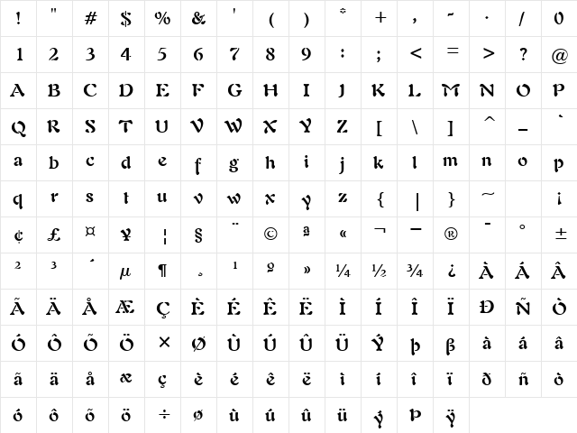 Lushlife Bold Character Map