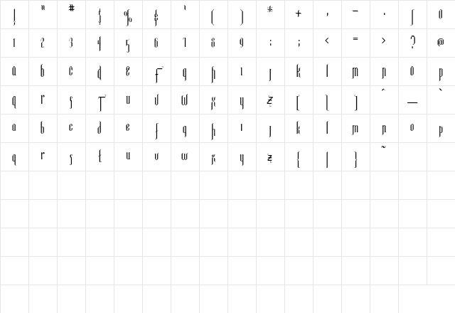 Luxembourg Regular Character Map