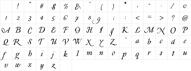 Lyonesse Regular Character Map Lyonesse Regular Character Map
