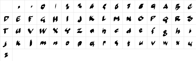 markerMoe II Regular Character Map markerMoe II Regular Character Map