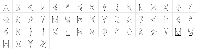 MND Pinballer empty Regular Character Map