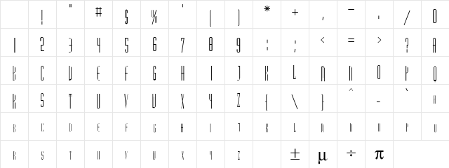 Madrid Regular Character Map Madrid Regular Character Map