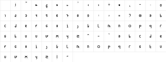 Madura Regular Character Map