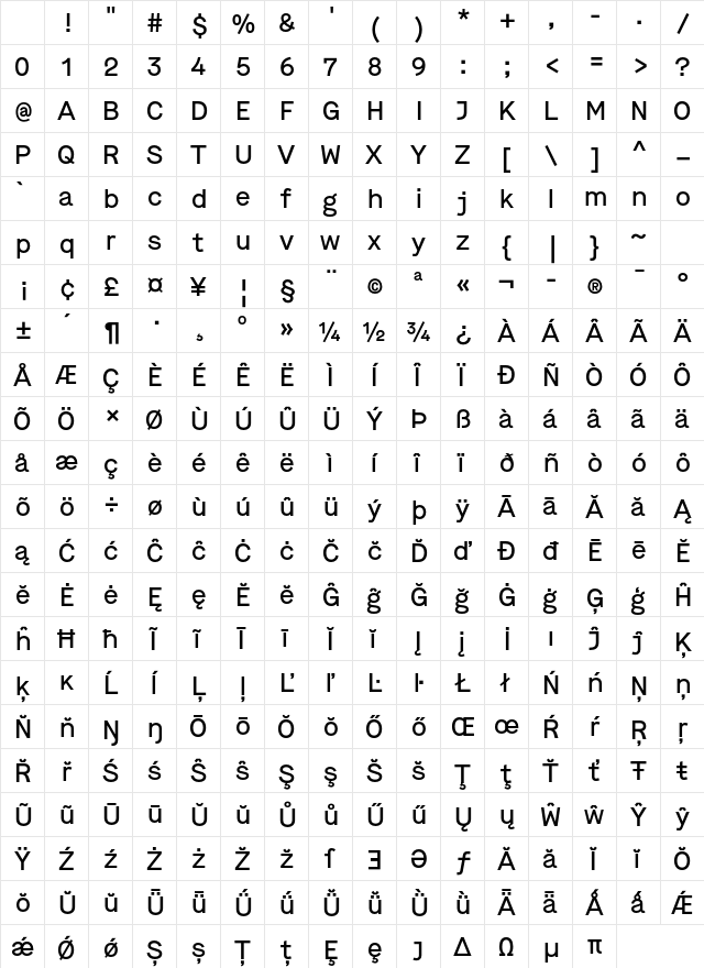 Maison Medium Italic Character Map Maison Medium Italic Character Map