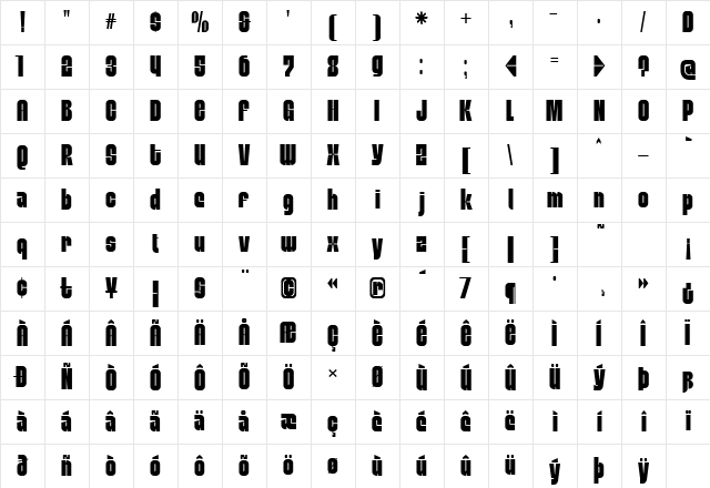 MobleySans Regular Character Map