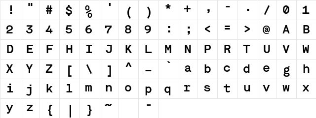 Maison Mono SemiBold Regular Character Map