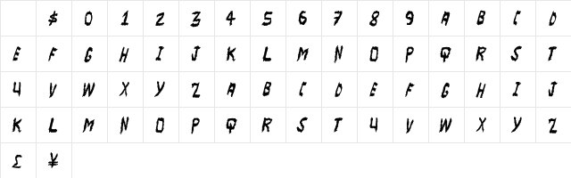 MajorScare Regular Character Map MajorScare Regular Character Map