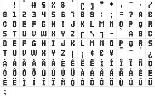 Mala Vida St Regular Character Map Mala Vida St Regular Character Map