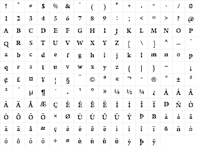 Manasmo Regular Character Map Manasmo Regular Character Map