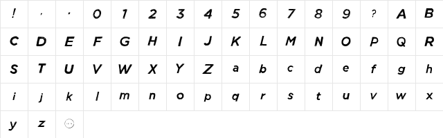 Manhattan Hand Normal Italic Character Map Manhattan Hand Normal Italic Character Map