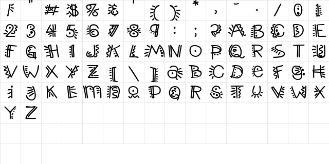 ManicPopThrill Regular Character Map