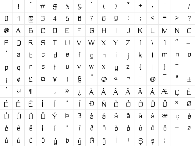 Manyeto Regular Character Map Manyeto Regular Character Map