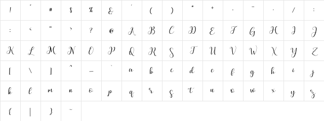 Marchy Script Regular Character Map Marchy Script Regular Character Map