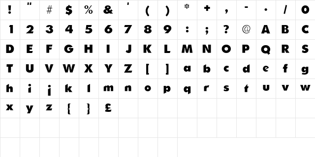 Marina Regular Character Map