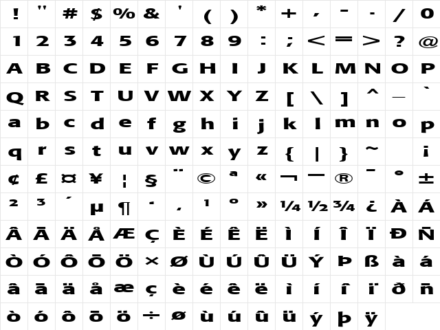 Market Regular Character Map