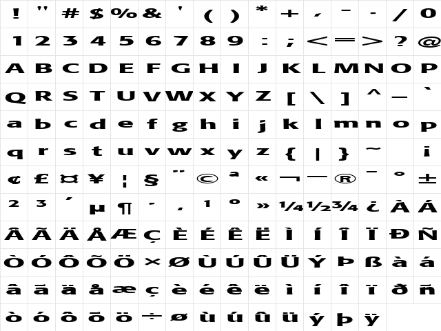 MarketProduct72 Regular Character Map