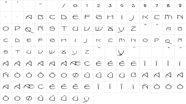 MarloweExtended Regular Character Map