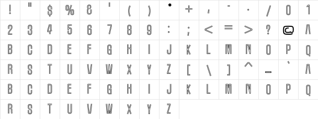 Marquee Moon Inline Character Map