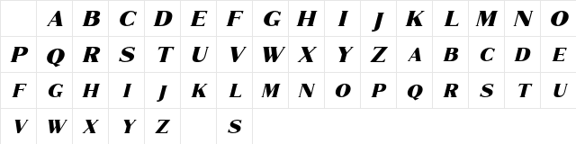 Marques Free Italic Character Map Marques Free Italic Character Map
