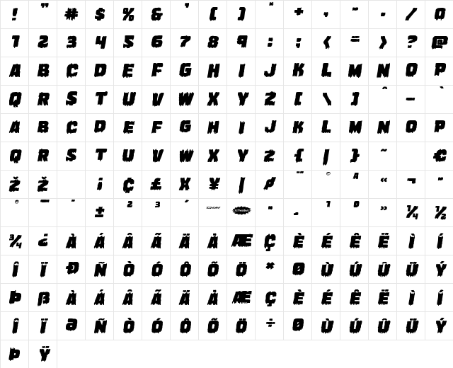 Marsh Thing Expanded Italic Expanded Italic Character Map Marsh Thing Expanded Italic Expanded Italic Character Map