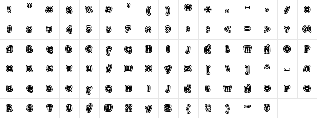 Moderno Outline Character Map