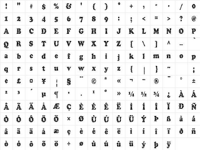 Marshmallow-Cracked-Condensed Normal Character Map