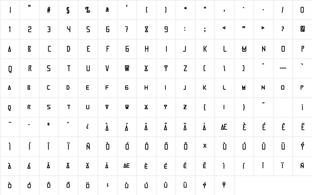 Martienso Medium Character Map