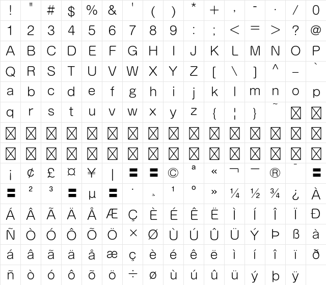 A-OTF Maru Antique Std L Character Map A-OTF Maru Antique Std L Character Map