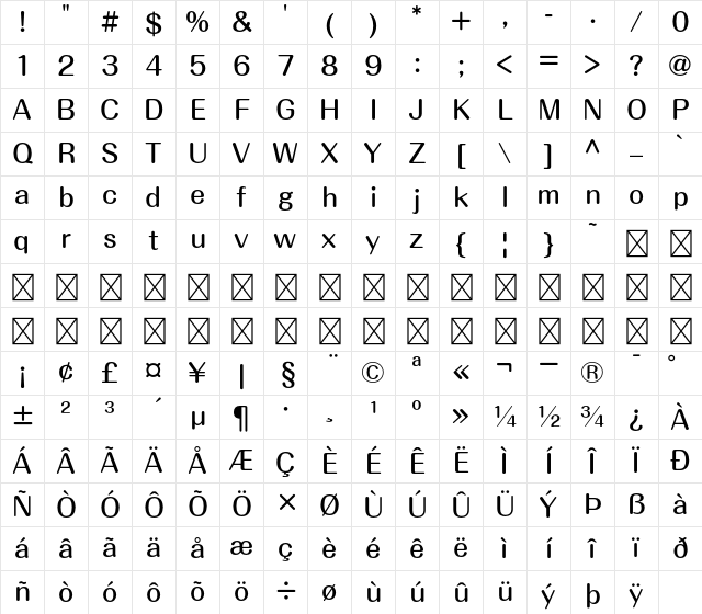 A-OTF Maru Folk Pro M Character Map