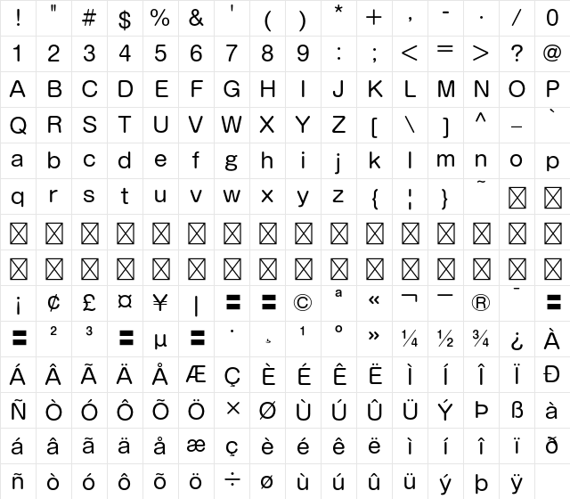 A-OTF Maru Today Std R Character Map A-OTF Maru Today Std R Character Map