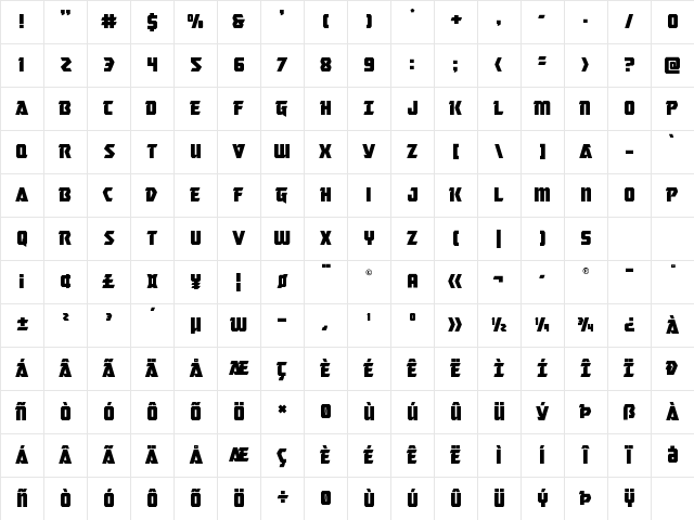 Master Breaker Regular Character Map Master Breaker Regular Character Map