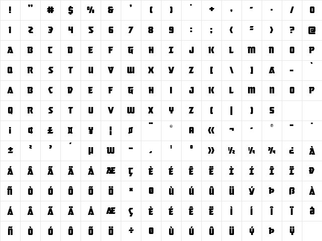 Master Breaker Regular Character Map Master Breaker Regular Character Map