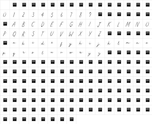 Master Works - Demo Regular Character Map Master Works - Demo Regular Character Map