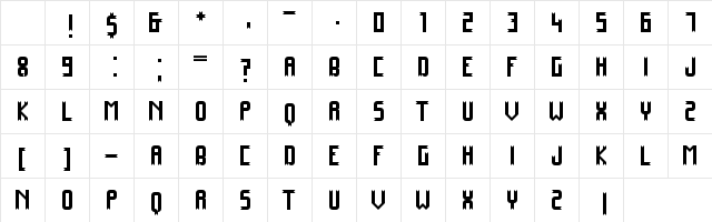 Mayangsari Regular Character Map