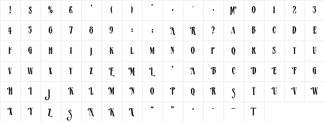 Mazama Normal Character Map