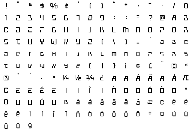 McAlberto Regular Character Map